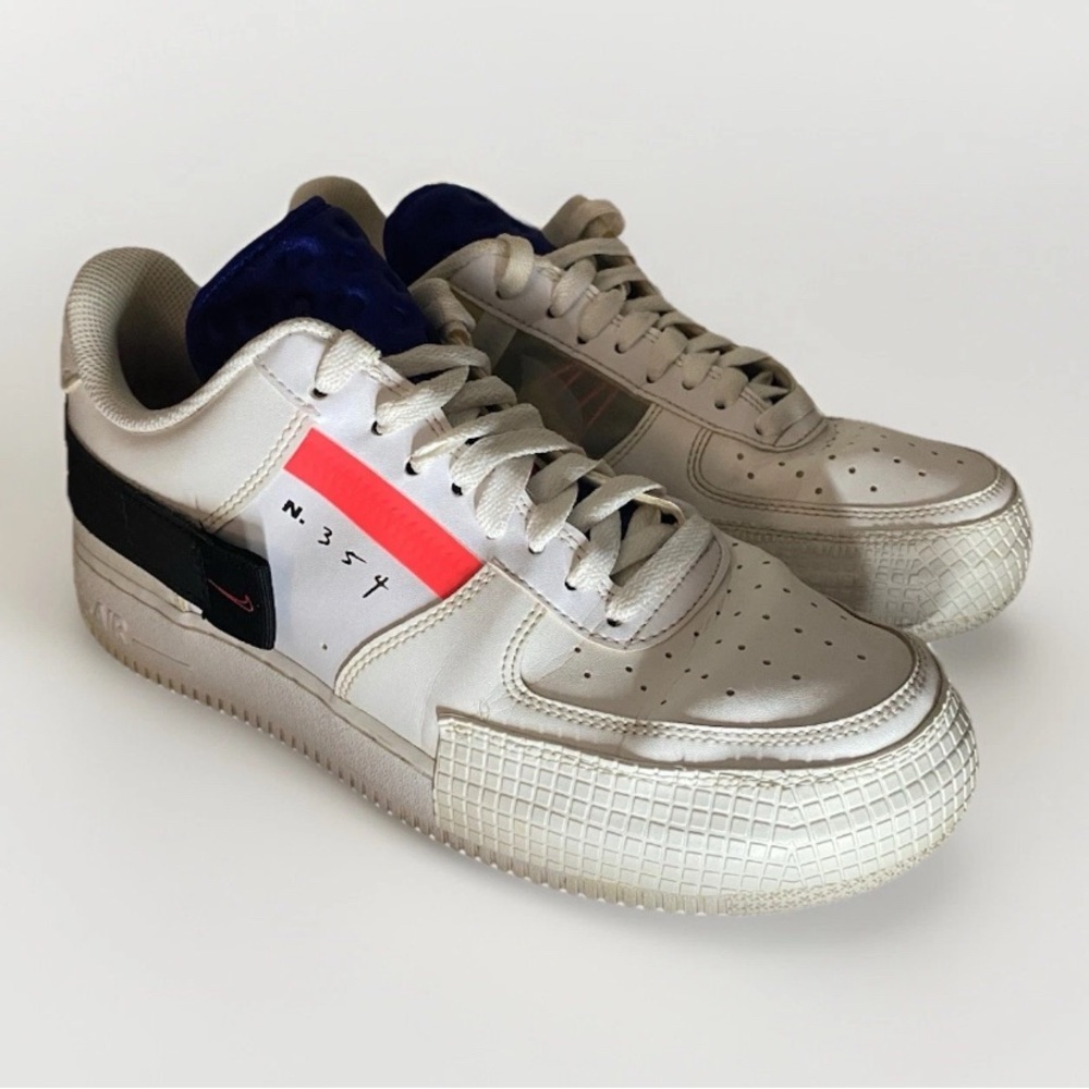 Nike Air Force 1 Low Drop Type Summit White Sneakers C10054-100 Shoes Size 8